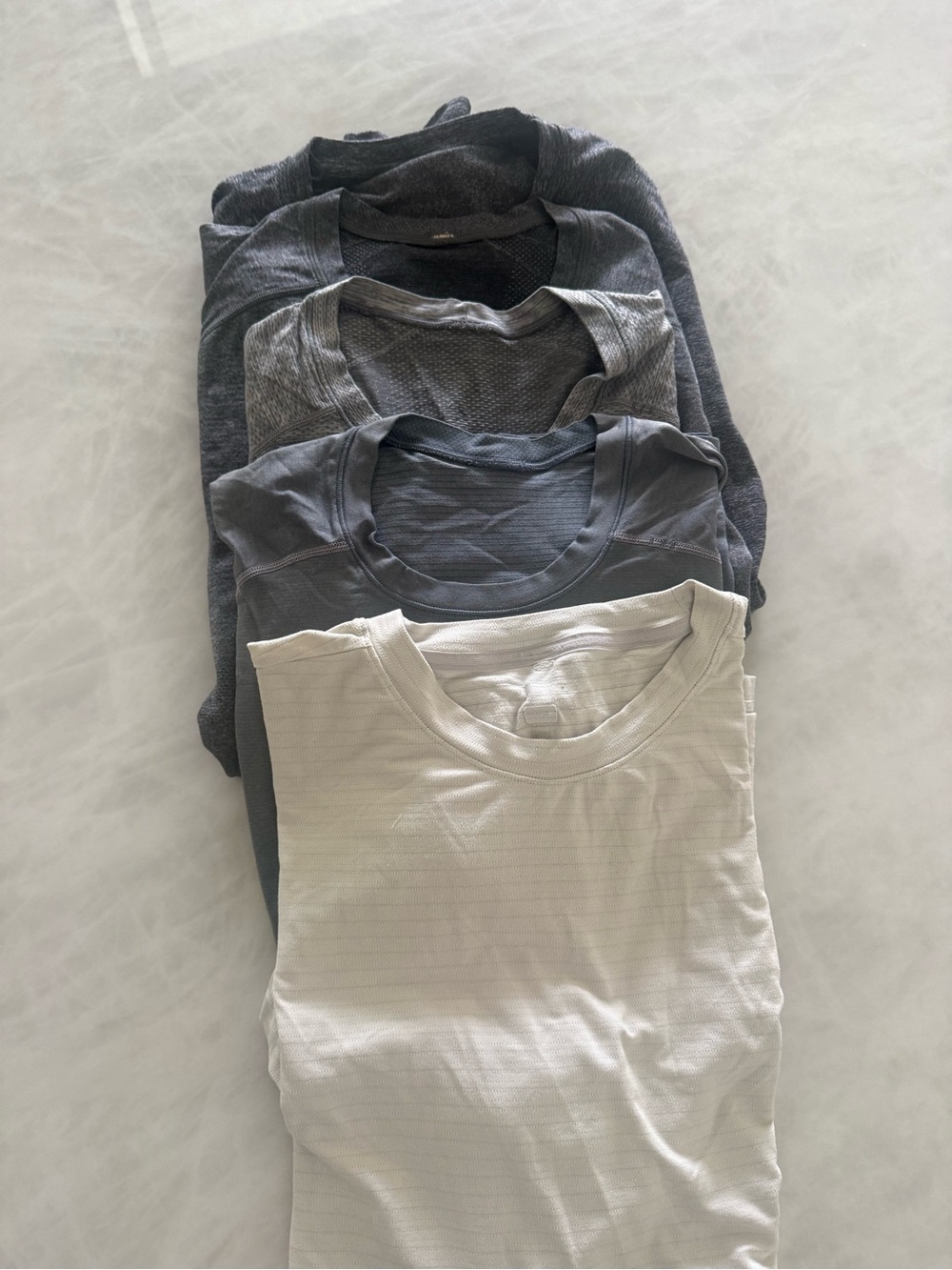 Men's Lululemon Shirts - White and Grey Bundle of 5